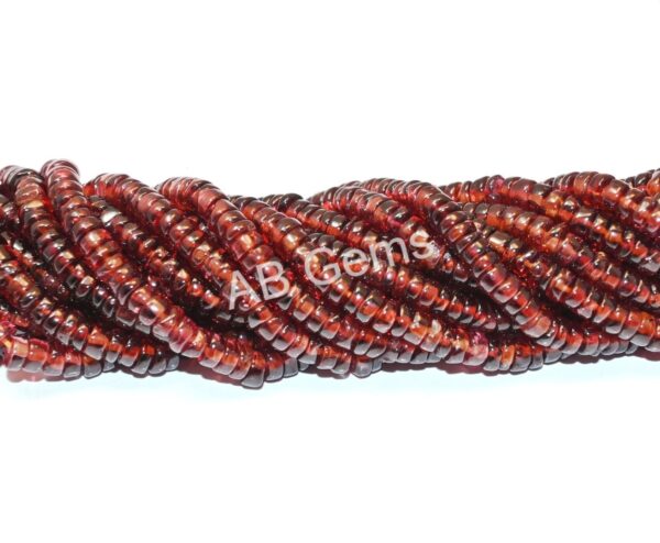 Hessonite Round Heishi Beads 4-6 MM, Hessonite Garnet Gemstone Loose Beads, Hessonite Garnet Handmade Tyre Shape Beads 16" - Image 3