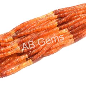Carnelian Round Heishi Beads 5-5.5 MM, Carnelian Gemstone Shaded Heishi Beads, Carnelian Handmade Tyre Shape Beads 16"