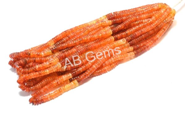 Carnelian Round Heishi Beads 5-5.5 MM, Carnelian Gemstone Shaded Heishi Beads, Carnelian Handmade Tyre Shape Beads 16"