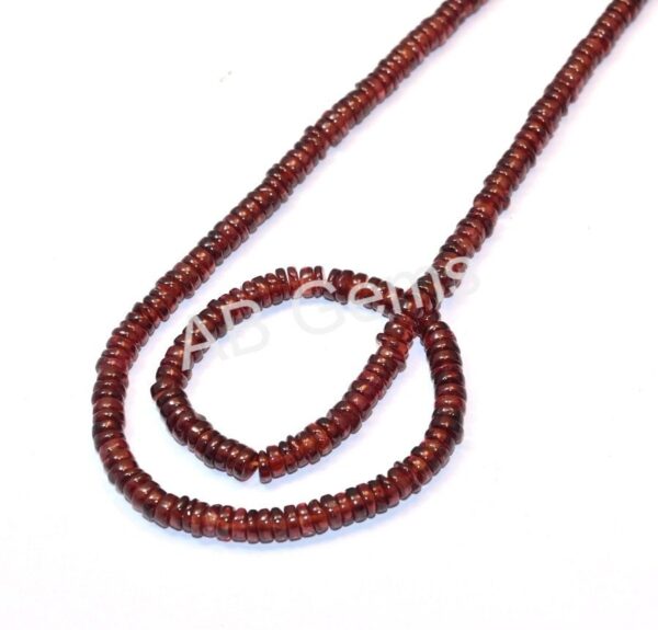 Hessonite Round Heishi Beads 4-6 MM, Hessonite Garnet Gemstone Loose Beads, Hessonite Garnet Handmade Tyre Shape Beads 16" - Image 4