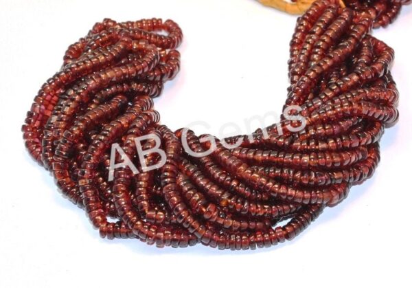 Hessonite Round Heishi Beads 4-6 MM, Hessonite Garnet Gemstone Loose Beads, Hessonite Garnet Handmade Tyre Shape Beads 16" - Image 2