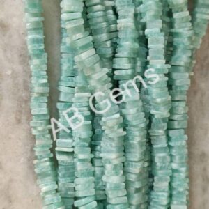 Amazonite Smooth Heishi Square Beads, Amazonite Gemstone Heishi Beads 5-5.5 MM, Amazonite Handmade Loose Shape Beads 16"