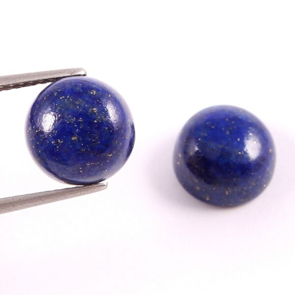 Lapis Lazuli Round Cabochons 12mm – Loose Gemstone Cabs for Jewelry Making – Natural Blue Stone for Rings, Earrings, Necklaces Handmade 2 Pc - Image 2