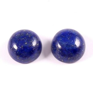 Lapis Lazuli Round Cabochons 12mm – Loose Gemstone Cabs for Jewelry Making – Natural Blue Stone for Rings, Earrings, Necklaces Handmade 2 Pc