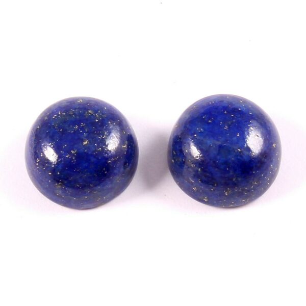 Lapis Lazuli Round Cabochons 12mm – Loose Gemstone Cabs for Jewelry Making – Natural Blue Stone for Rings, Earrings, Necklaces Handmade 2 Pc
