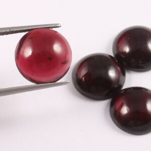 Natural Garnet Round Cabochons 11mm, Loose Gemstones for Jewelry Making, Garnet Stone Cabs, Custom Cabochons, Raw Garnet Gemstone 4 Pc.