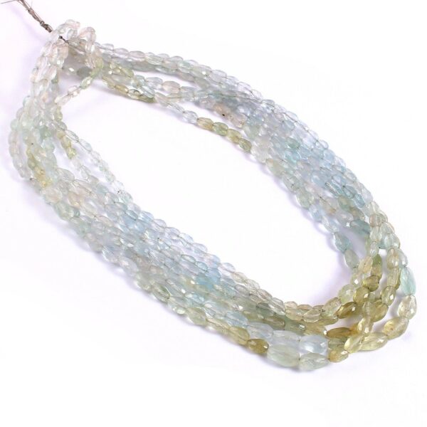 Natural Aquamarine Faceted Nugget Beads 4.5x5.5-5x7.5mm | Tumbled Gemstone Beads for Jewelry Making | Blue Aquamarine Loose Stones 18"