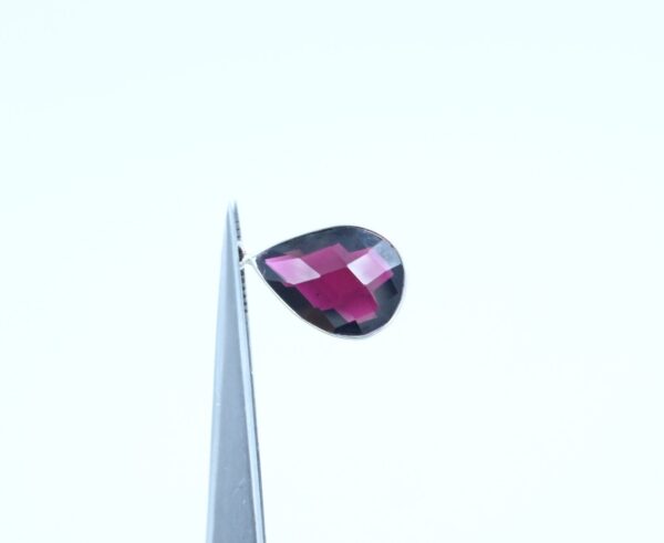Garnet Pear Shape Briolette Bezel 12x16 MM, Garnet Gemstone Briolette Pendant, Gemstone Jewelry With 925 Sterling Silver Bezel For Gift 3 Pc - Image 3