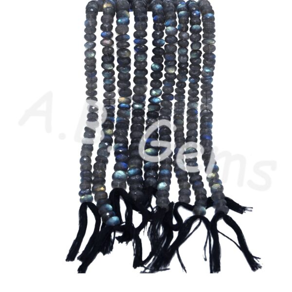Labradorite Faceted Round Beads 7-8 MM, Gemstone Beads, Blue Flash Labradorite Beads, Beads For Jewelry Making And Gift 10" - Image 2