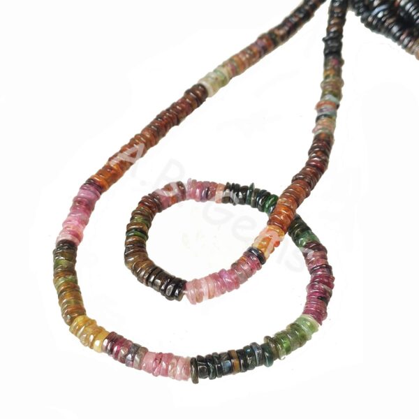 Tourmaline Round Heishi Beads 5-6 MM, Tourmaline Wheel Shape Beads, Gemstone Heishi Beads For Jewelry Making, Tourmaline Beads For Gift 16" - Image 3