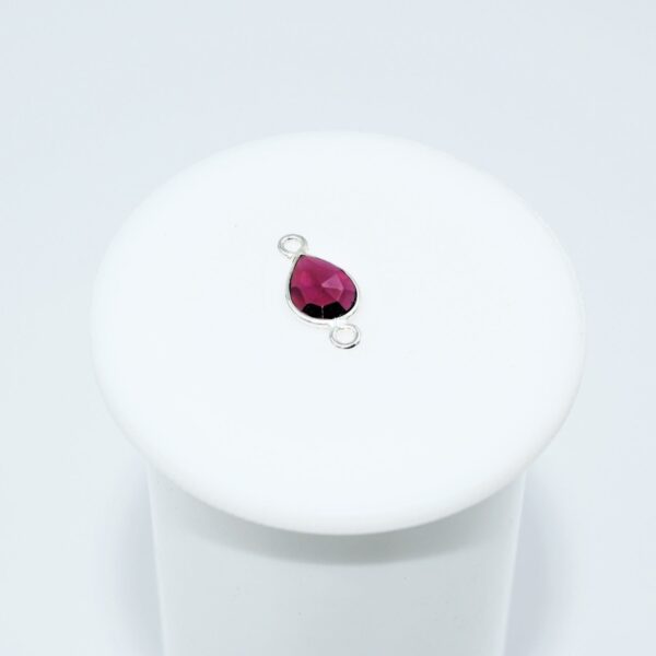 Garnet Pear Shape Rose Cuts Connector 6x8 MM, Gemstone Loose Rose Cut Stone Connector, 925 Silver Connector For Jewelry Making, Gift 10 Pc - Image 3