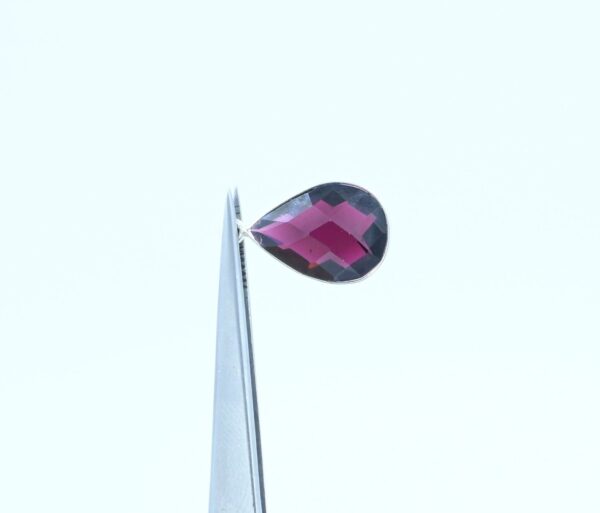 Garnet Pear Shape Briolette Bezel 12x16 MM, Garnet Gemstone Briolette Pendant, Gemstone Jewelry With 925 Sterling Silver Bezel For Gift 3 Pc - Image 2