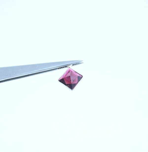 Garnet Square Shape Cuts Pendant 8 MM, Garnet Gemstone Cut Bezel With 925 Sterling Silver, Garnet Jewelry For Gift, January Birth 2 Pc