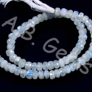 Rainbow Moonstone Round Beads, Gemstone Facteed Beads 6-7 MM, Rainbow Moonstone Beads For Jewelry Making 10"