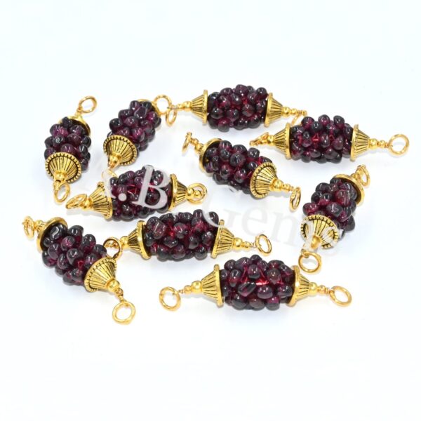 Garnet Pulp Connector, Gemstone Jewelry Tools, Garnet Pendant, Garnet Pulp Tools For Necklace Making, Gemstone Beaded Jewelry 10 Pc - Image 2