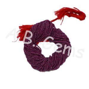 Ruby Round Shape Beads 2.5 MM, Natural Ruby Faceted Beads, Ruby Micro Facet Beads For Jewelry making And Gift 13"