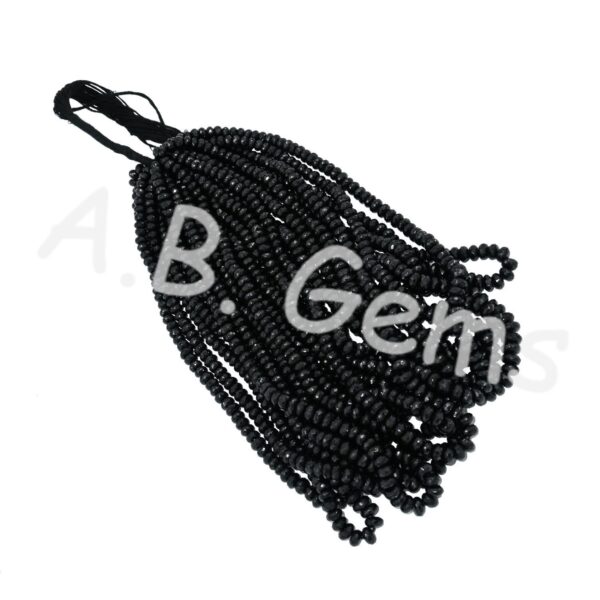 Black Spinel Faceted Beads 5-7 MM, Gemstone Round Shape Beads, Black Spinel Beads For Gift And Jewelry Making 10" - Image 3