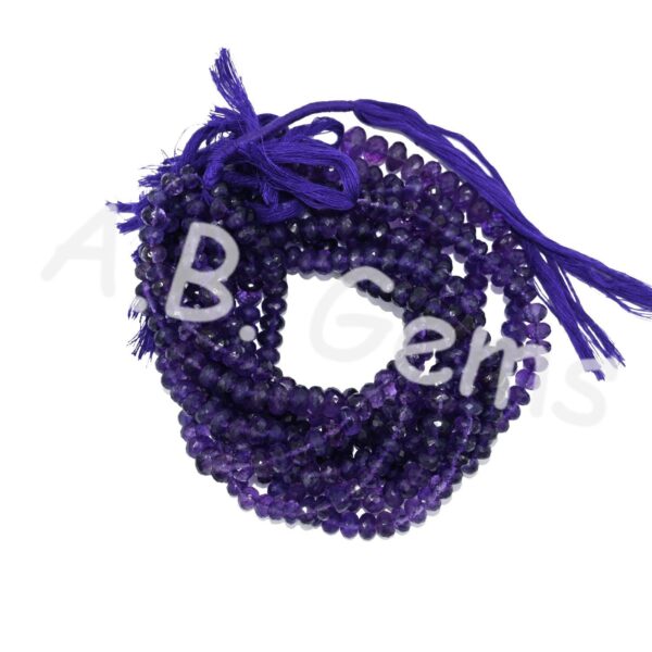 Amethyst Round Shape Beads 7-8 MM, Amethyst Gemstone Faceted Beads, Big Size Beads For Jewelry Making, For Gift 10" - Image 2