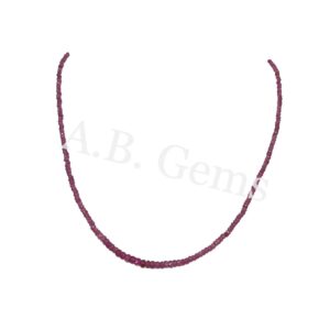 Pink Sapphire Round Beads Necklace 2.5-4 MM, Sapphire Faceted Beads Necklace, Gemstone Beaded Jewelry For Gift, Fashionable Jewelry 18"