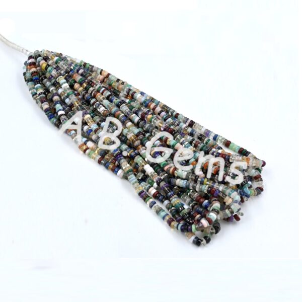 Mix Gemstone Round Heishi Beads, Gemstone Disco Heishi Beads 5-6 MM, Beads For Jewelry, Gemstone Beads For Gift 8"
