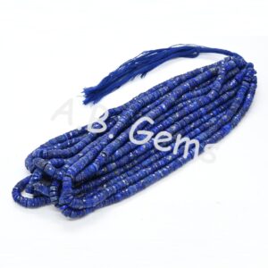 Lapiz Lazuli Round Heishi Beads, Lapiz Lazuli Faceted Tyre Shape Beads 6-6.5 MM, Gemstone Beads For Jewelry Making, Lapis Beads For Gift 16"