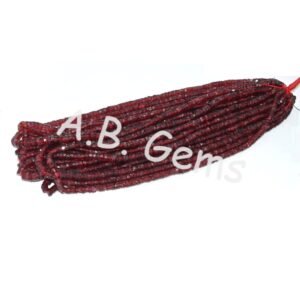Garnet Faceted Heishi Beads 4-5 MM, Mozambique Garnet Tyre Shape Beads, Gemstone Round Beads For Gift And For Jewelry Making 8"