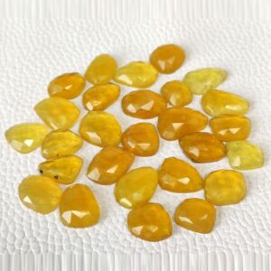 Natural Yellow Opal Rose Cuts 11x14-9x10mm | Faceted Loose Gemstone Slices | Jewelry Supplies Trending  | Stone For Crafters & Designer 20Pc