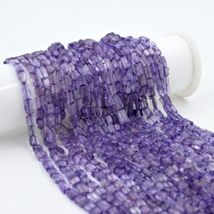 Beautiful Amethyst Rectangle Shape Beads 4x5-4.5x6 mm, Top Selling Gemstone Beads For Jewelry Making, Handmade Beads For Crafts 13"