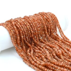 Top Selling Sunstone Round Beads, Loose Gemstone Smooth Beads For Making Jewelry, Sunstone Beads For Crafts Tools Handmade Beads 3.5 MM 13"