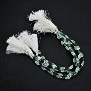 Crystal Rectangle Beads | Green Aventurine Loose Beads | Handcrafted Beads | Jewelry Making Tools | Healing Crystal Beads 4x7-4x8 mm 8"