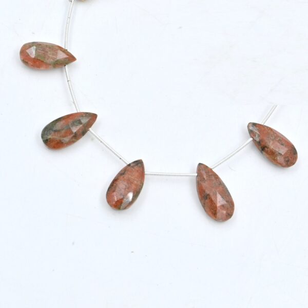 6 Inches Unkite Jasper Pear Shape Beads, Gemstones Beads, Handcrafted Things, Gemstone Art, Healing Crystal Beads, Jewelry making 11x21.5 MM - Image 2