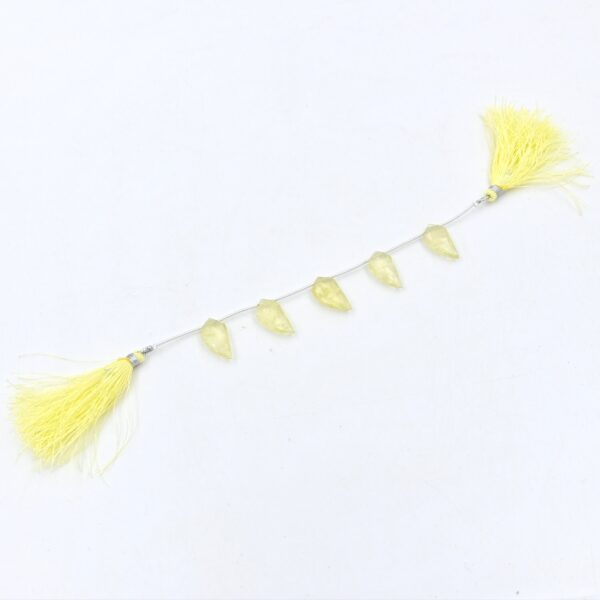 11x16 MM Lemon Quartz Shark Teeth Shape Beads, Handmade Briolette, Loose gemstone, Crystal Art Decor, Gemstone Beads Collection, Tools 6" - Image 2