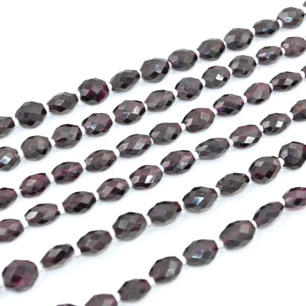 Faceted Garnet Oval Beads | Loose Gemstone Beads for Crafting & Jewelry | Natural Red Garnet Beads 7x8-7.5x9mm 8" - Image 2