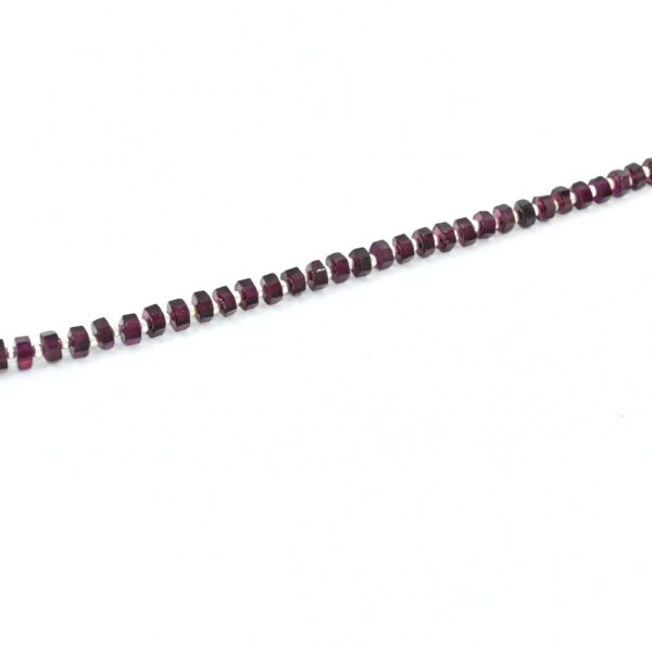 Garnet Hexagon Shape Beads | Natural Stone Bolts | Gemstone Art | Garnet Loose Beads | Handcrafted Sculpture Boho Beads | For Gift 4.5 MM 8" - Image 2