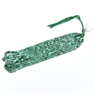 Natural Malachite Smooth Cube Beads 4.5-5mm, Box Shape Loose Gemstone Beads for Jewelry Making, Smooth Cube Loose Beads for DIY Crafting 16"