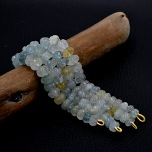 Aquamarine Carving Beads5-8 MM, Natural Gemstone, Aquamarine Pumpkin Beads For Making Jewelry, Carving Beads For  Gift 3" Pack Of 4 Line
