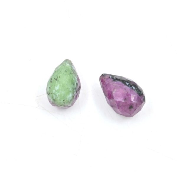 Ruby Zoisite Faceted Loose Drops 8x13 MM, Unique Gemstone Beads for Jewelry Making, Healing Crystals, Wire Wrapping Supplies, Crafters 4 PC - Image 2