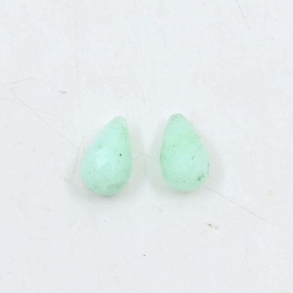 Stunning Chrysoprase Faceted Loose Drops 7x12 MM | Gemstone Jewelry Making Supplies | Handmade Stone For Crafters And Designer 4 PC