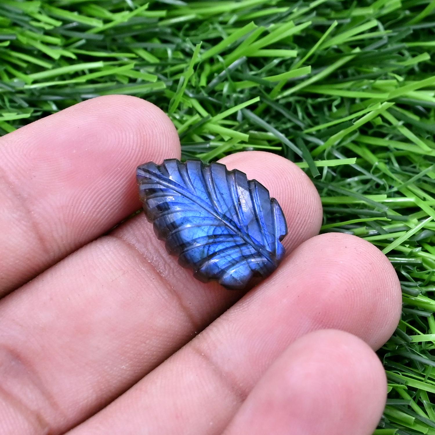 Labradorite Pear Carving 13x20 MM | Natural Gemstone For Making Jewelry | Healing Crystal | Handcrafted Stone for Jewelry & Decor 1 Pc - Image 2