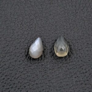 Natural Moonstone Faceted Loose Drops for Jewelry | AAA Quality Gemstone Beads | Unique Healing Crystal Drops | Free Drilling Services 4 Pc