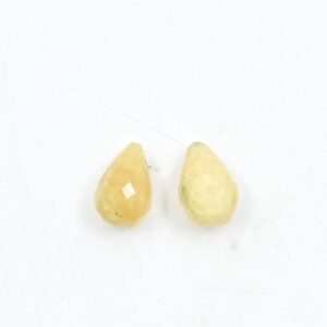 Yellow Aquamarine Faceted Loose Drops 7x12 MM | Natural Gemstone Beads for Jewelry Making | Loose Stone For Crafters And Designer 4 PC