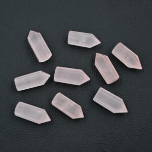 Natural Rose Quartz Cylinder Shape Loose Gemstone 11x28 MM | Unique Jewelry Making Supply | October Birthstone | Craft & Design Stone 6 Pc