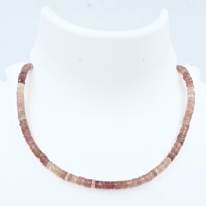 Pink Strawberry Faceted Beads Necklace | Crystal Faceted Necklace | Pink Gemstone Jewelry | Healing Crystal Bead Necklace for Wedding Gifts