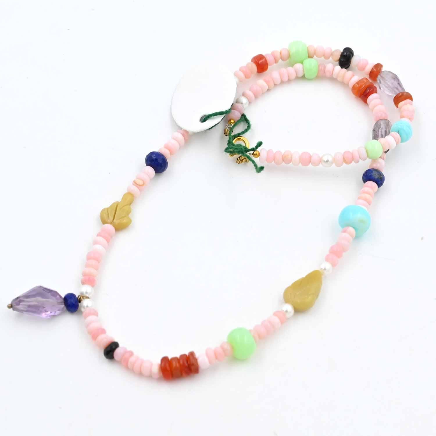 Multi-Gemstone Necklace Natural Gemstone Jewelry Mixed Gemstone Necklace Fancy Shape Gemstones Vibrant Stone Necklace Unique Jewelry Gift