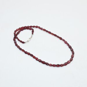 Authentic Garnet Oval Shape Necklace 4x5-5x7 MM, Red Garnet Faceted Beads Necklace, Quality Gemstone Beads, Crystal Jewelry for Women, Spiritual Growth