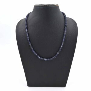 Iolite Faceted Round Necklace | Blue Iolite Gemstone Faceted Necklace | Healing Crystal Beaded Necklaces | Handmade Iolite Jewelry