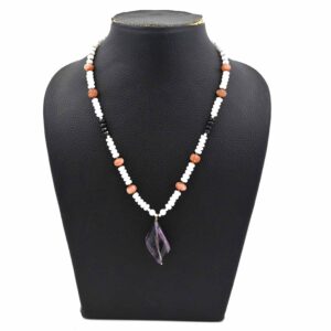 Crystal Gemstone Necklace Natural Gemstone Jewelry Mixed Gemstone Necklace Fancy Shape Gemstones Vibrant Stone Necklace Unique Jewelry Gift