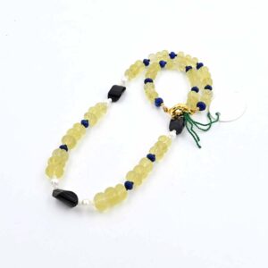 Lemon Quartz Pumpkin Beads Necklace, Fancy Melon Shape Necklace, Lapis Lazuli Beaded Gemstone Necklace, Black Spinel Nugget Bead Jewelry