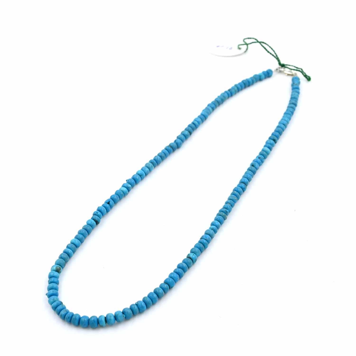 Blue Turquoise Beads Necklace, Natural Gemstone Necklaces, Tiny Turquoise Rondelle Beaded Choker Necklace, Handmade Necklace, Gift for Her - Image 2