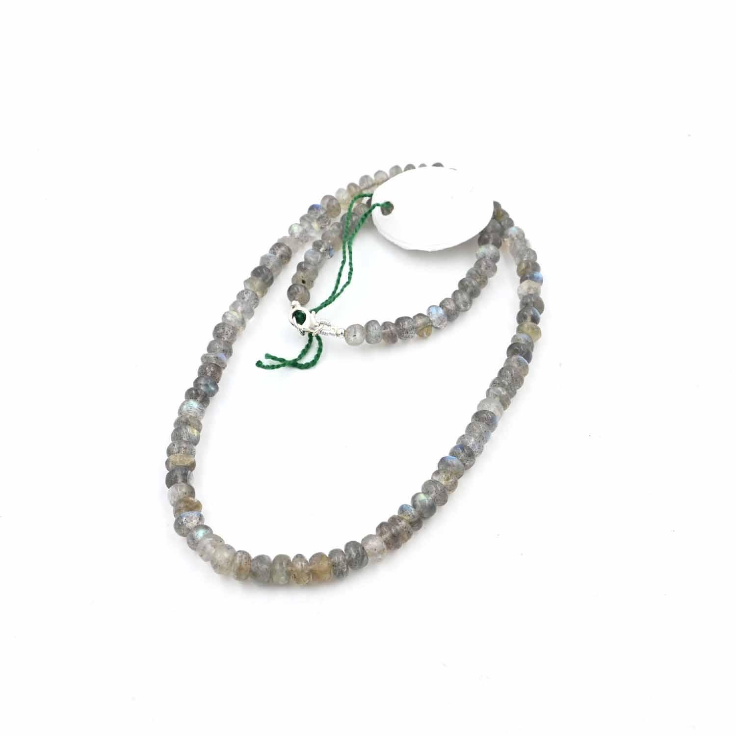 Flashy Labradorite Rondelle Beads Necklace, Crystal Smooth Necklace, Gemstone Jewelry, Healing Crystal Bead Necklace for Anniversary Gifts